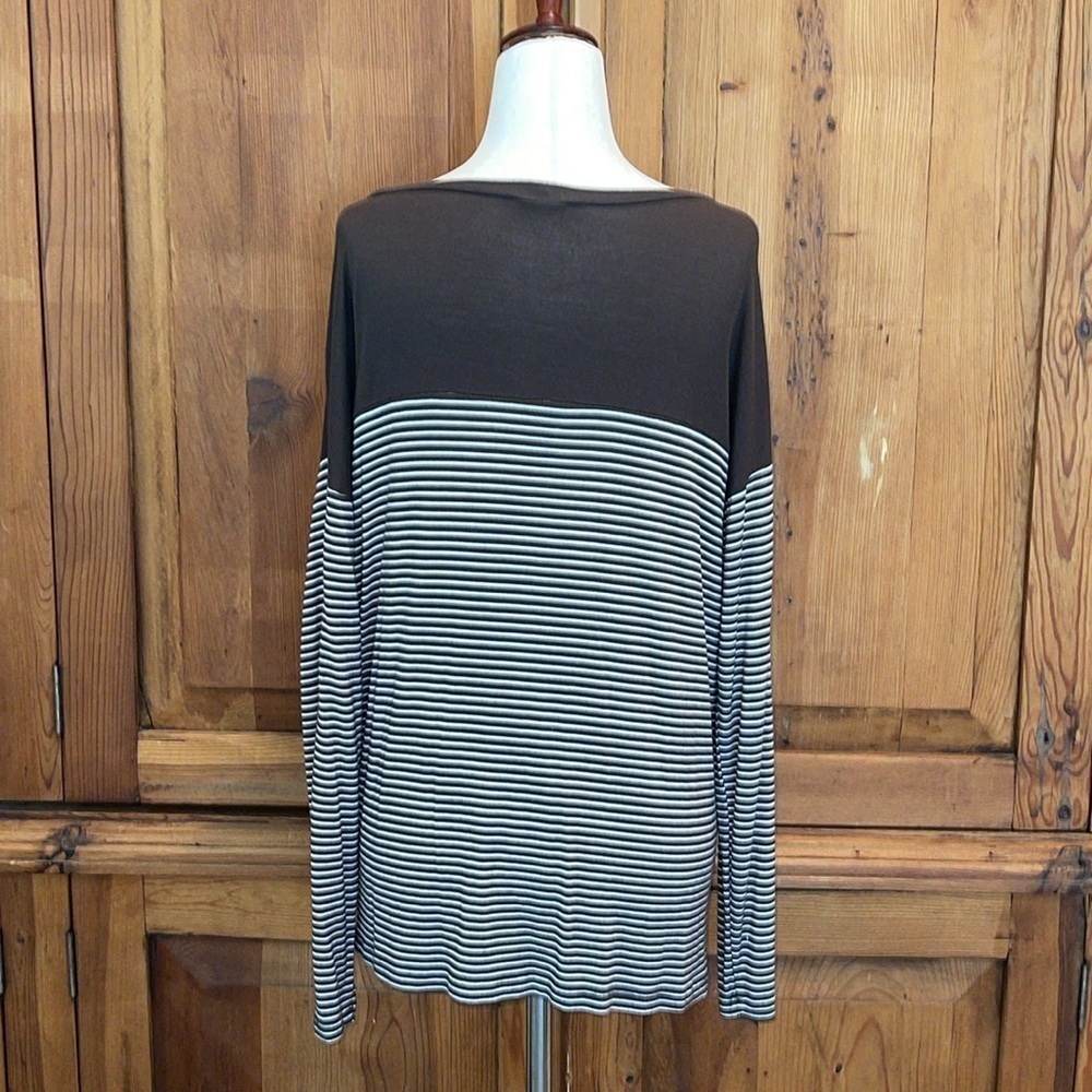 ZENANA OUTFITTERS TRENDY AUTUMNAL STRIPED TOP Sz. MD. - Picture 5 of 13